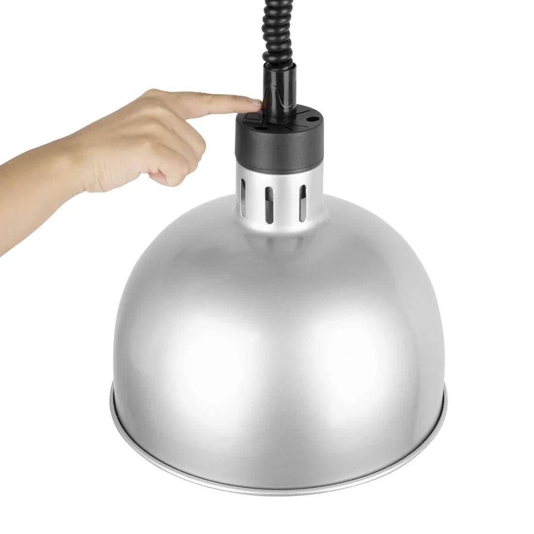 DY461 Buffalo Retractable Dome Heat Lamp Silver 2.5kW - JD Catering Equipment Solutions Ltd