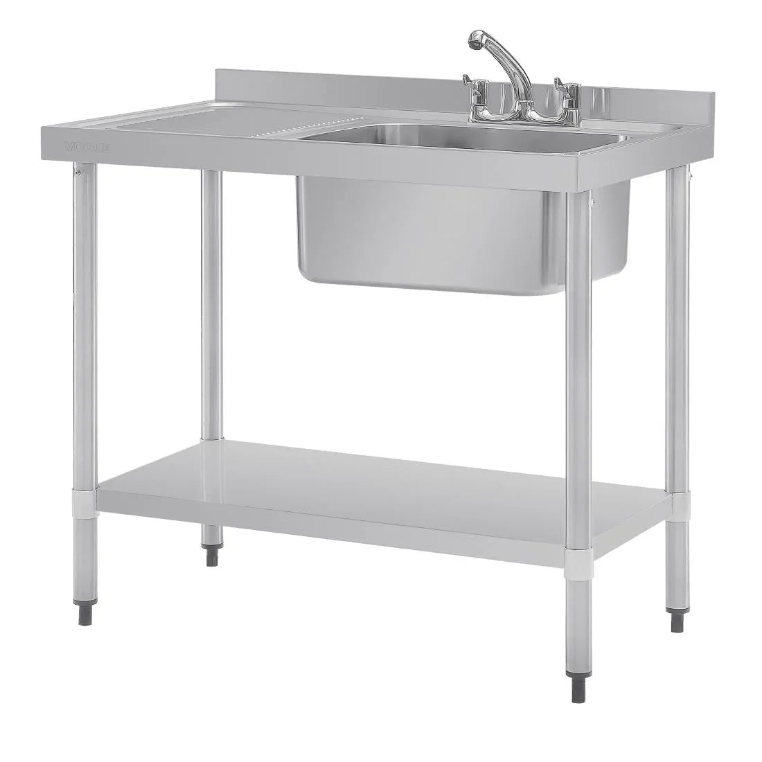 DY821 Vogue Single Sink Left Hand Drainer 1000mm - JD Catering Equipment Solutions Ltd