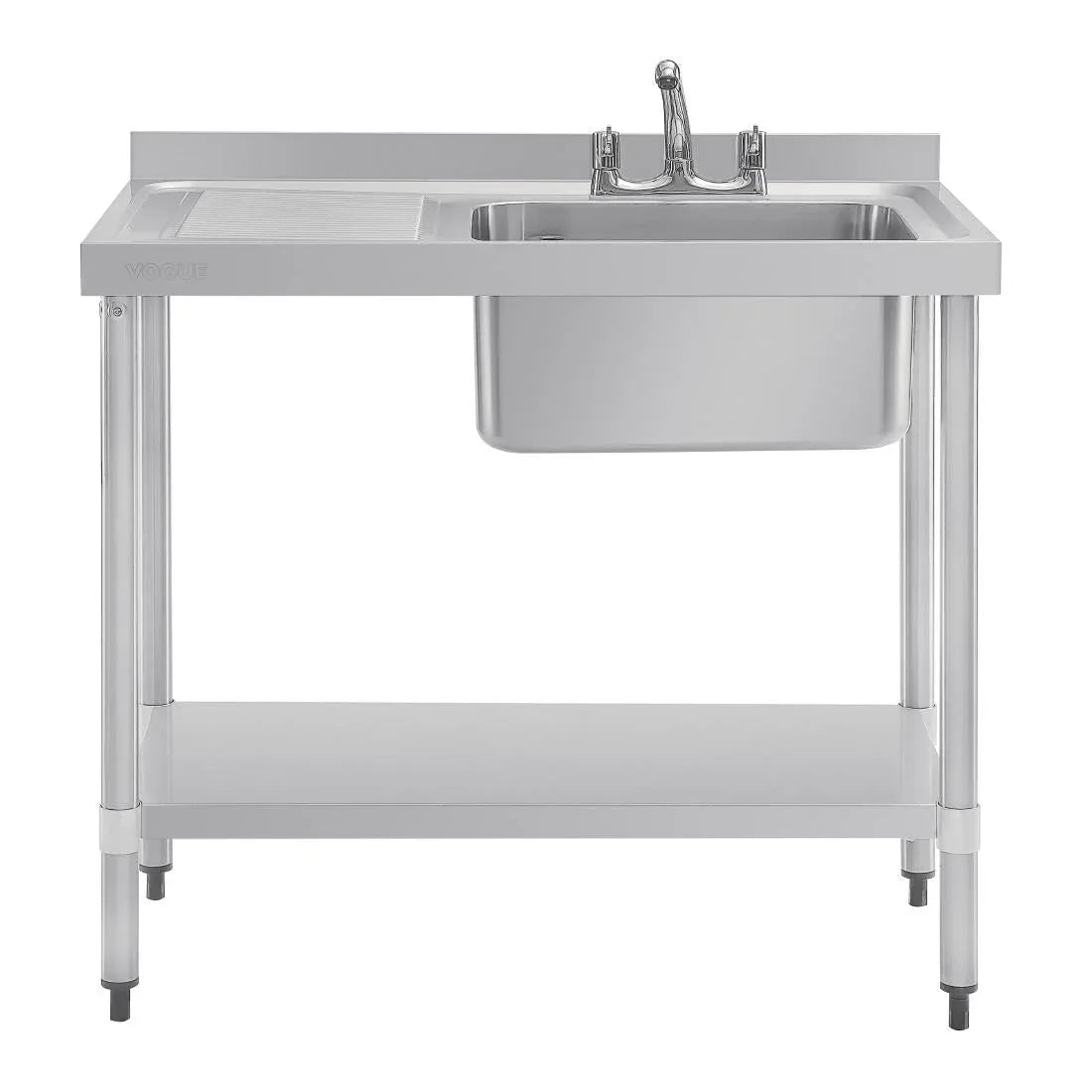 DY821 Vogue Single Sink Left Hand Drainer 1000mm - JD Catering Equipment Solutions Ltd
