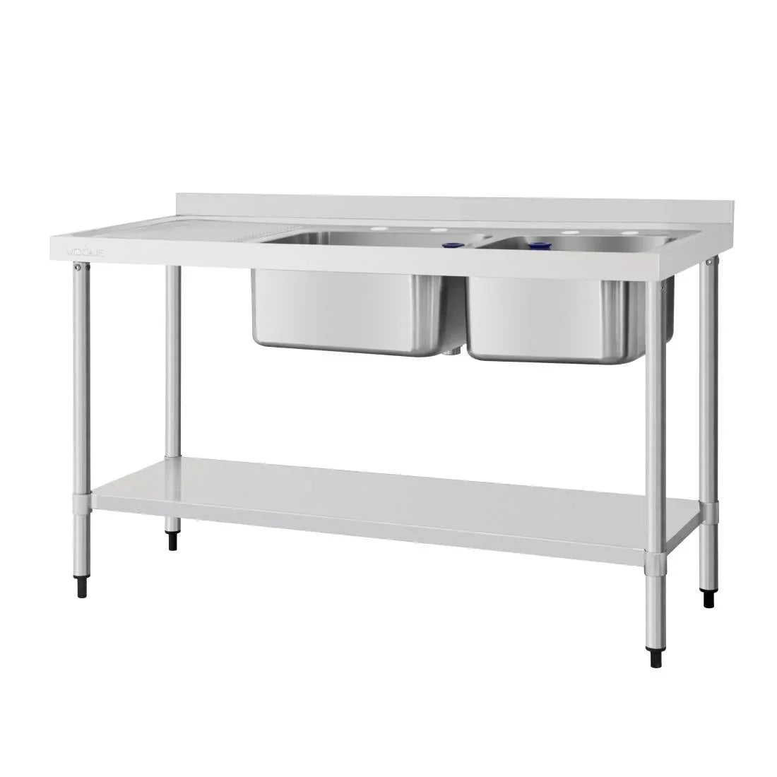 DY825 Vogue Double Sink Left Hand Drainer 1500mm - JD Catering Equipment Solutions Ltd