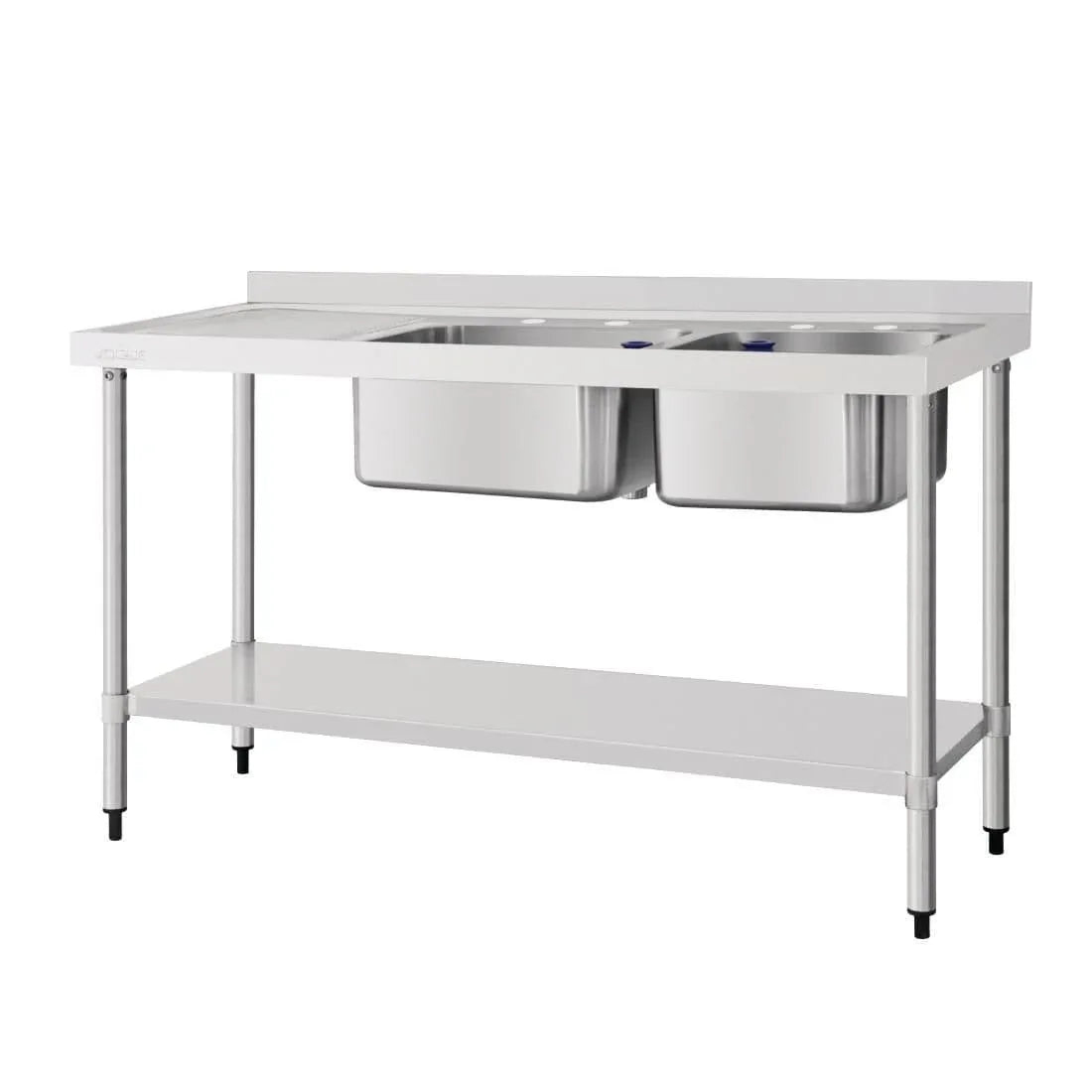 DY825 Vogue Double Sink Left Hand Drainer 1500mm - JD Catering Equipment Solutions Ltd