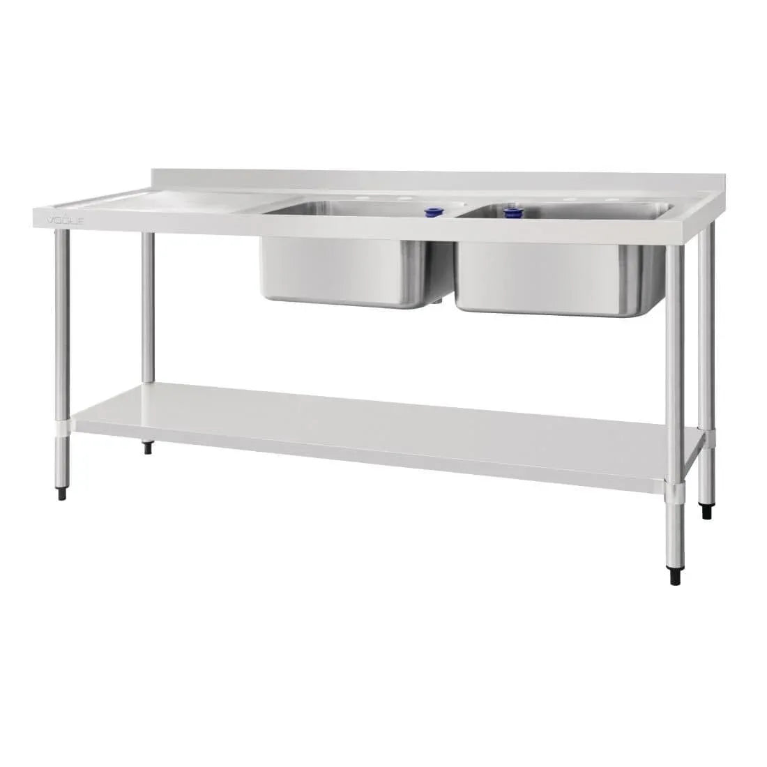 DY828 Vogue Double Sink Left Hand Drainer 1800mm - JD Catering Equipment Solutions Ltd