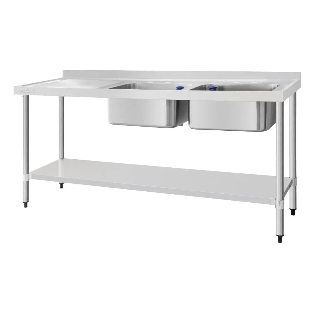 DY828 Vogue Double Sink Left Hand Drainer 1800mm - JD Catering Equipment Solutions Ltd