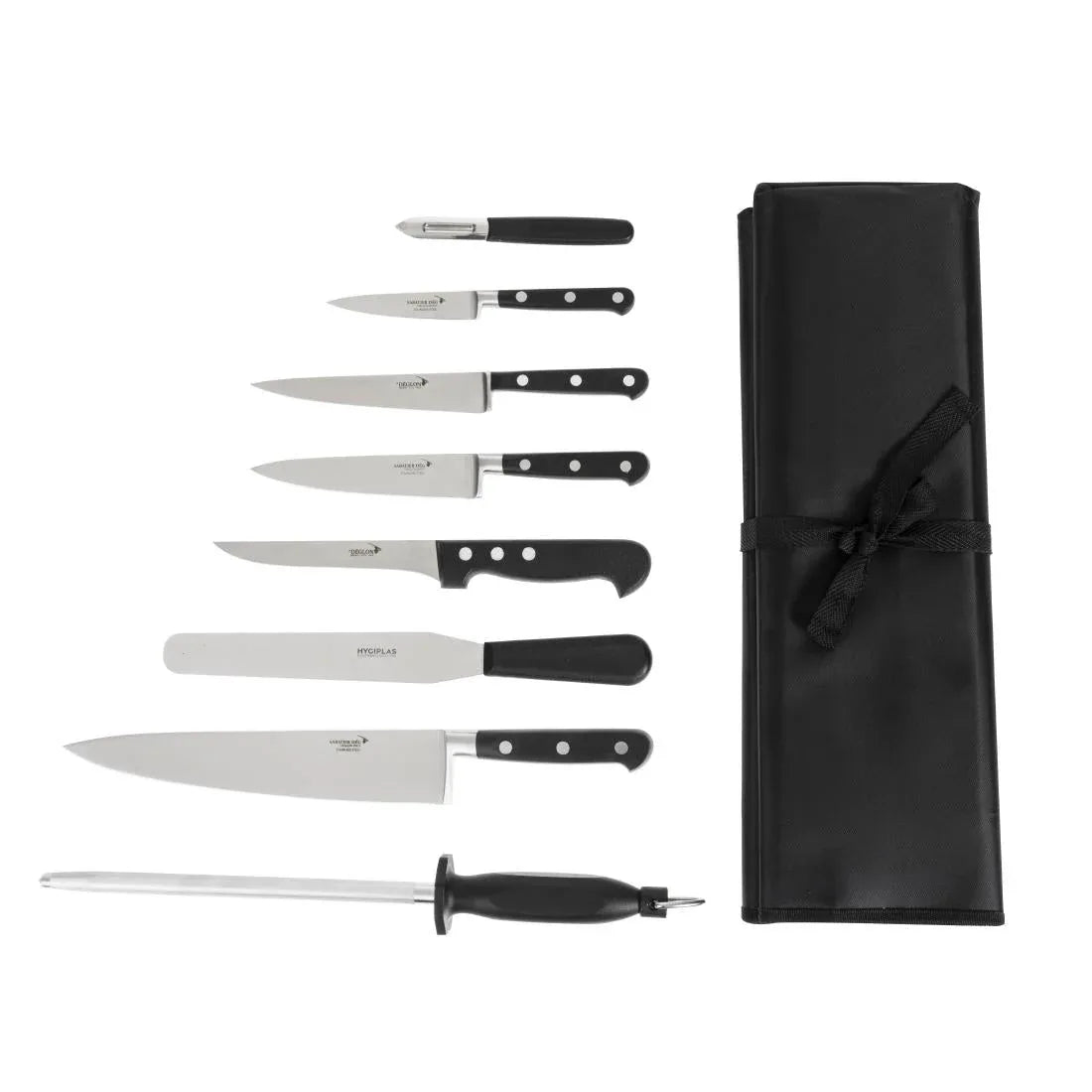 S004 Deglon Sabatier 8 Piece Chef Knife Set - JD Catering Equipment Solutions Ltd