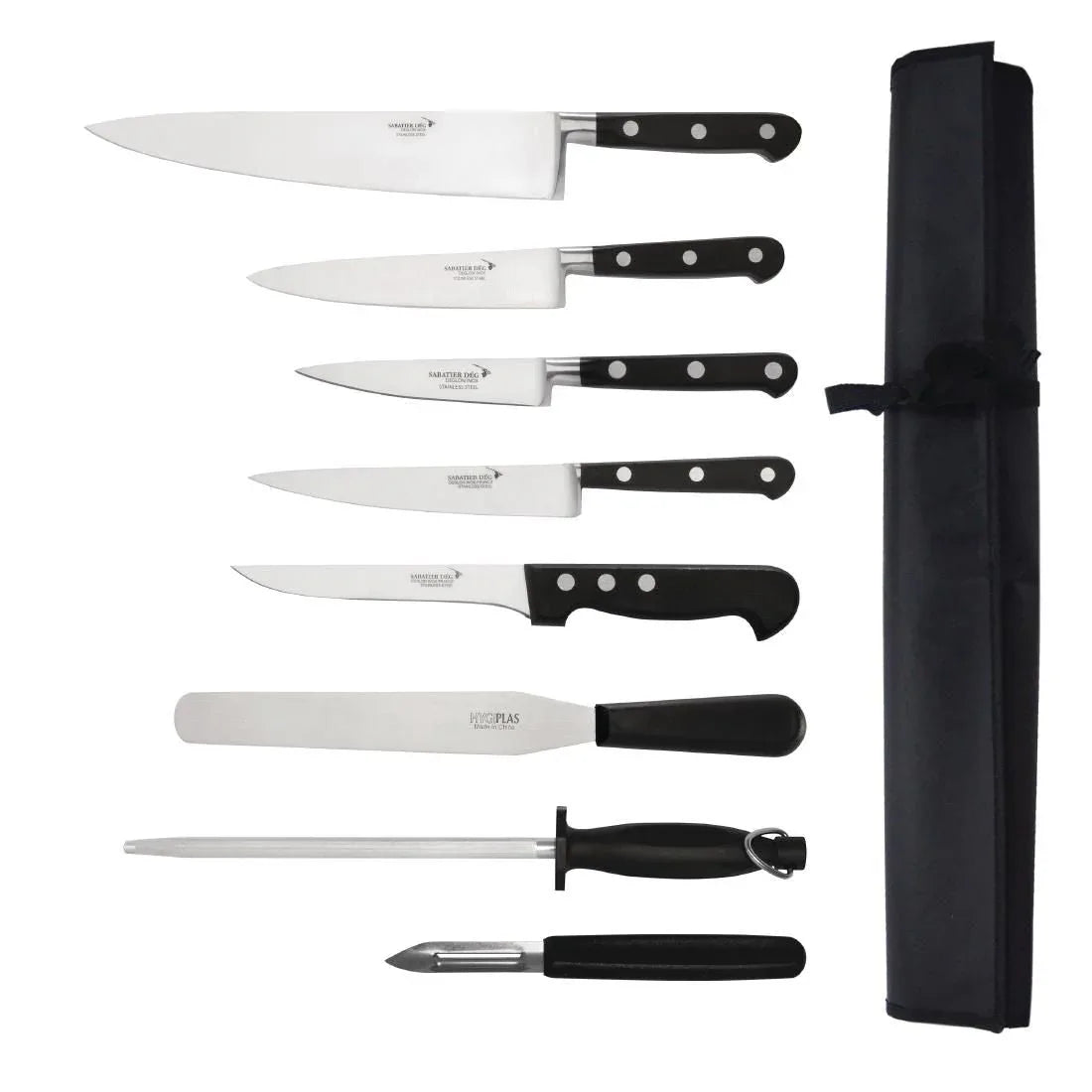 S004 Deglon Sabatier 8 Piece Chef Knife Set - JD Catering Equipment Solutions Ltd
