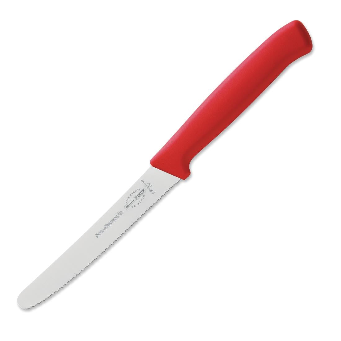 Dick Pro Dynamic Red Serrated Utility Knife 11cm JD Catering Equipment Solutions Ltd
