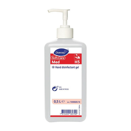 Diversey SoftCare H5 Alcohol Hand Sanitising Gel 500ml (Single Pack) JD Catering Equipment Solutions Ltd
