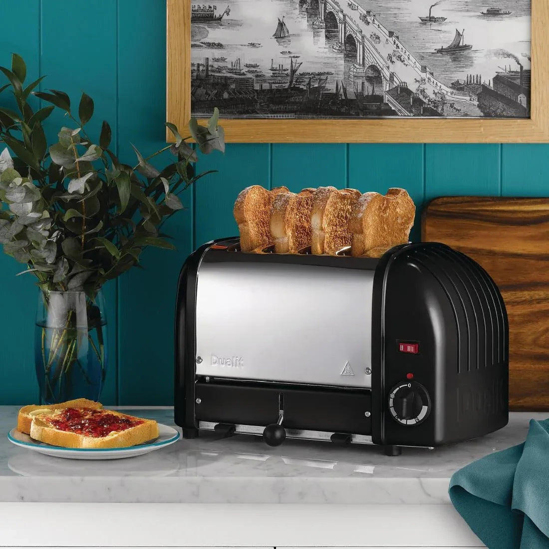 E266 Dualit 4 Slice Vario Toaster Black 40344 - JD Catering Equipment Solutions Ltd