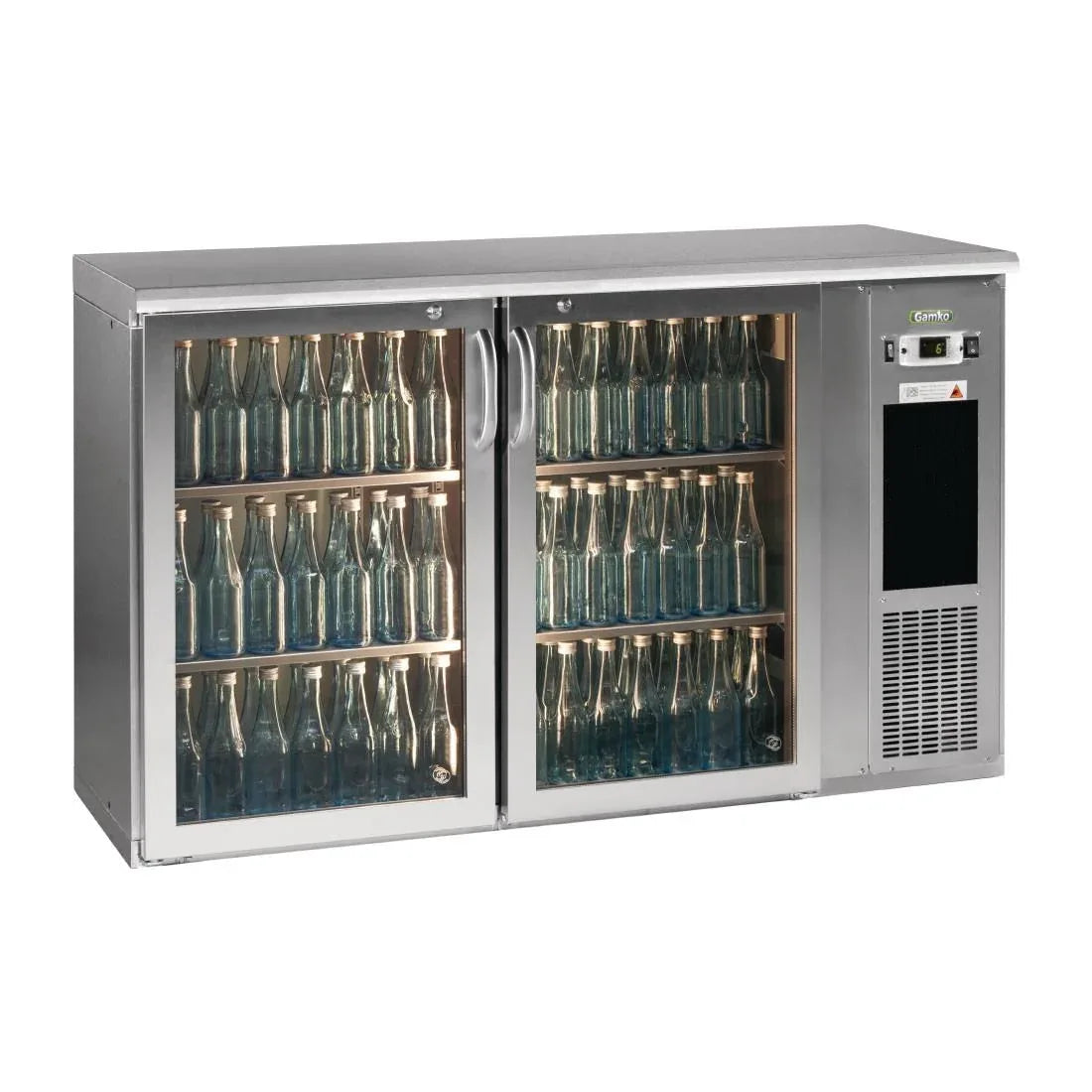 FD022 E3 2 x glass door undercounter bottle cooler - JD Catering Equipment Solutions Ltd