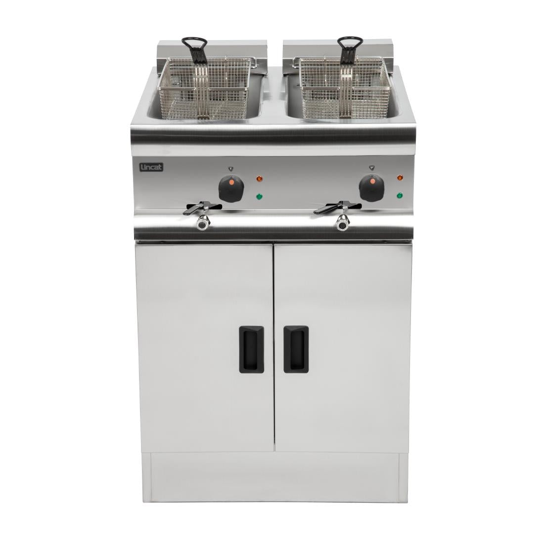 E439 Lincat Silverlink 600 Twin Tank Twin Basket Free Standing Electric Fryer J18 JD Catering Equipment Solutions Ltd