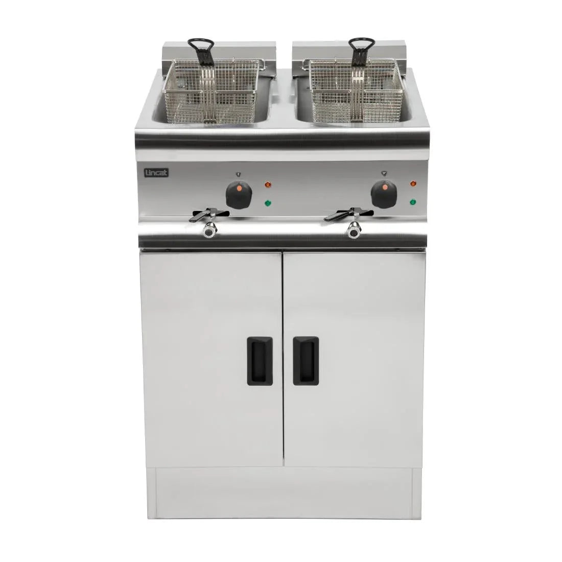 E439 Lincat Silverlink 600 Twin Tank Twin Basket Free Standing Electric Fryer J18 - JD Catering Equipment Solutions Ltd