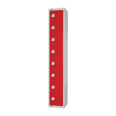 Elite Eight Door Padlock Locker Red JD Catering Equipment Solutions Ltd