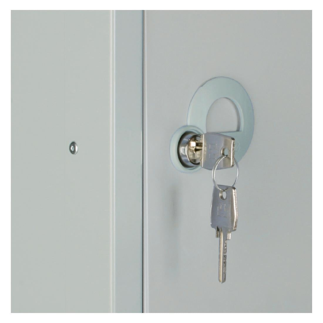 Elite Five Door Camlock Locker with Sloping Top Grey JD Catering Equipment Solutions Ltd