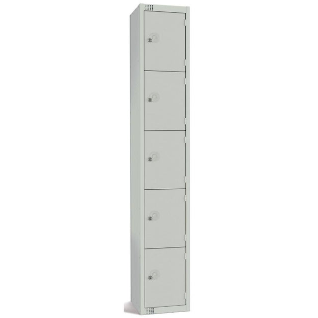 Elite Five Door Coin Return Locker with Sloping Top Grey JD Catering Equipment Solutions Ltd