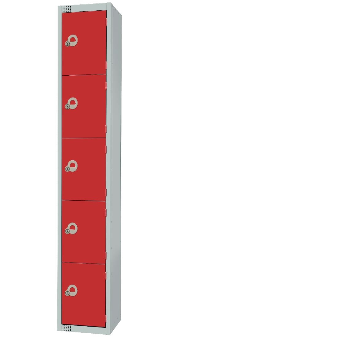 Elite Five Door Coin Return Locker with Sloping Top Red JD Catering Equipment Solutions Ltd