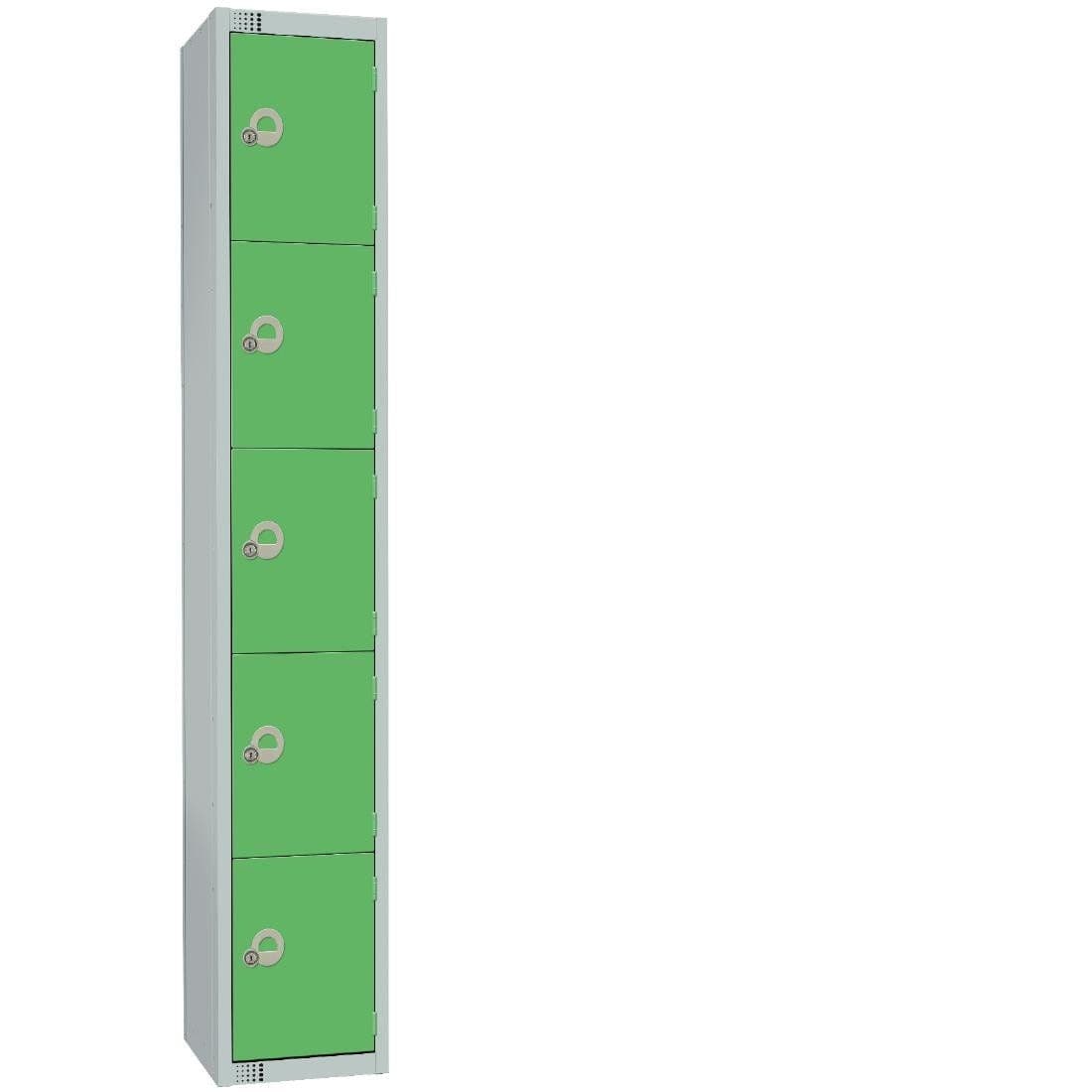 Elite Five Door Electronic Combination Locker with Sloping Top Green JD Catering Equipment Solutions Ltd