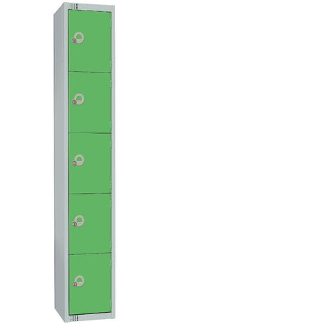 Elite Five Door Manual Combination Locker Locker Green with Sloping Top JD Catering Equipment Solutions Ltd