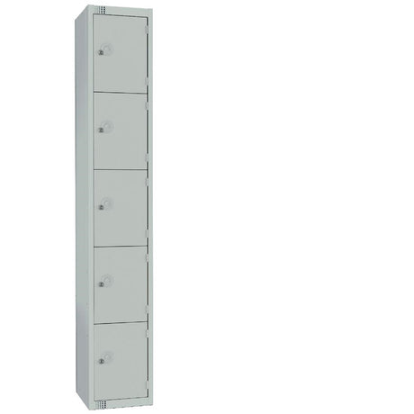 Elite Five Door Manual Combination Locker Locker Grey with Sloping Top JD Catering Equipment Solutions Ltd