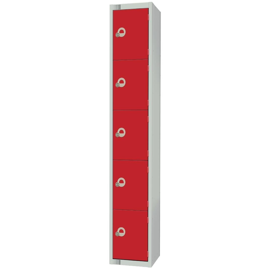 Elite Five Door Manual Combination Locker Locker Red JD Catering Equipment Solutions Ltd