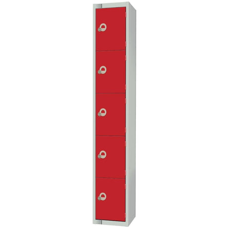 Elite Five Door Manual Combination Locker Locker Red JD Catering Equipment Solutions Ltd