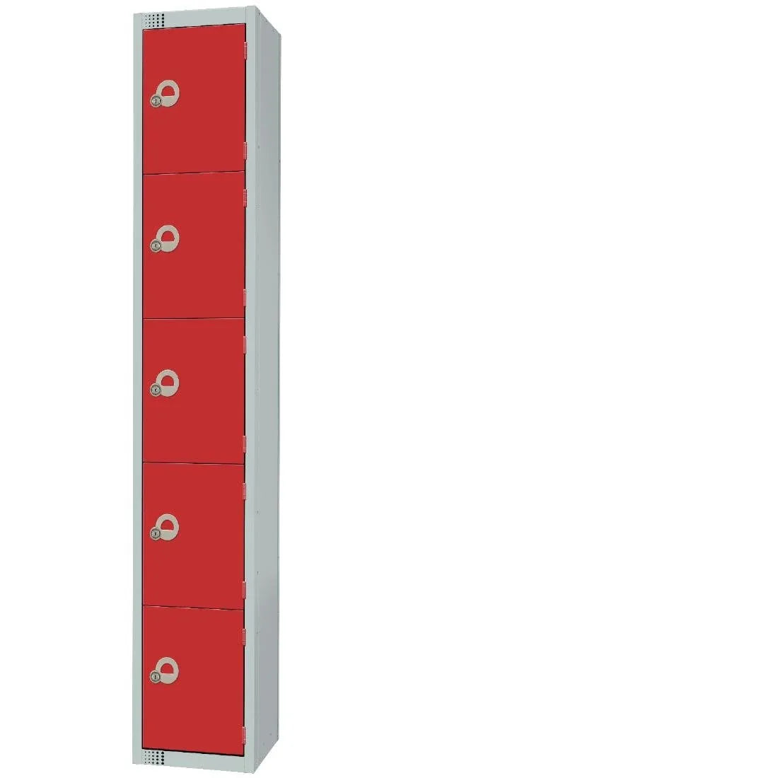 CG613-CLS Elite Five Door Manual Combination Locker Locker Red with Sloping Top - JD Catering Equipment Solutions Ltd