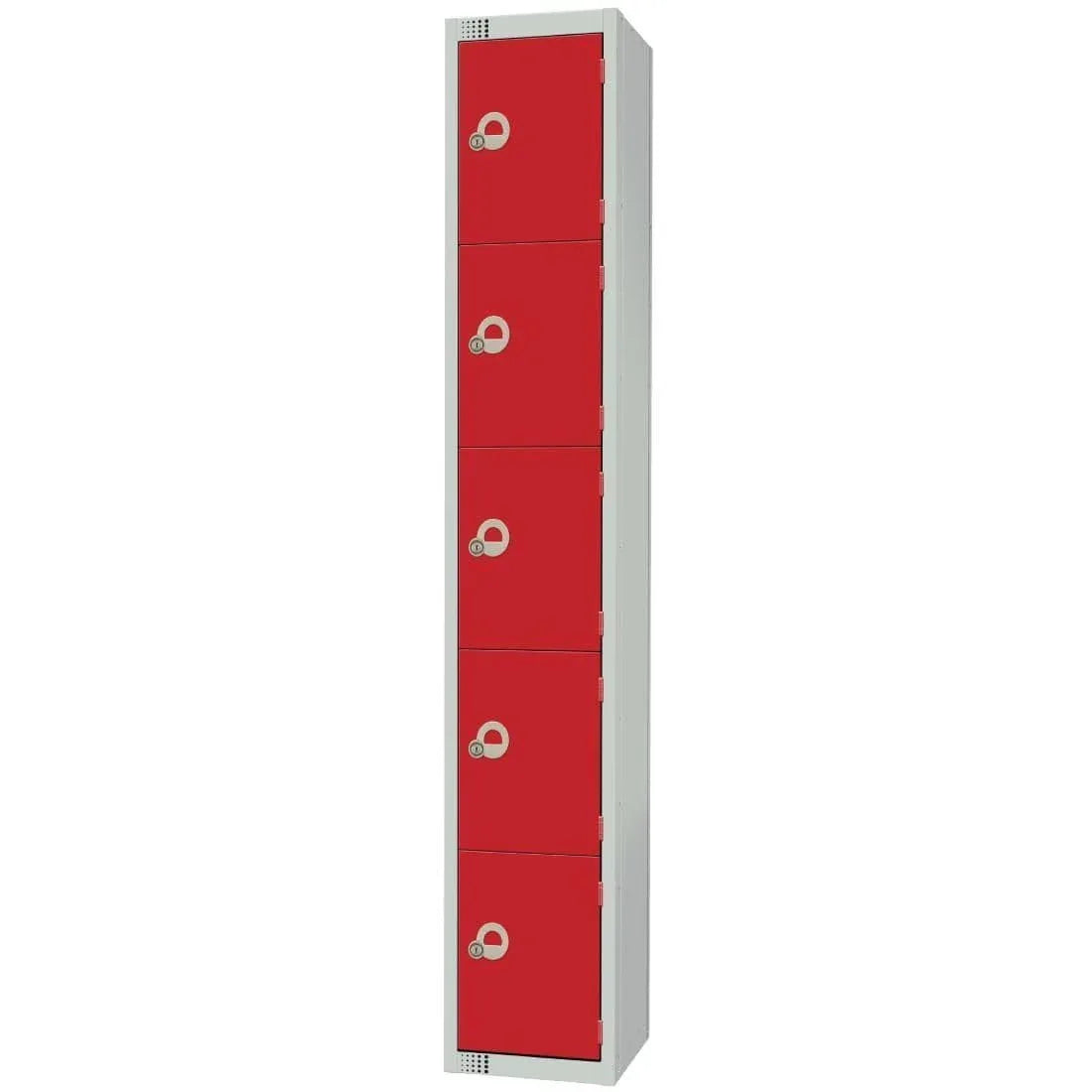 CG613-CLS Elite Five Door Manual Combination Locker Locker Red with Sloping Top - JD Catering Equipment Solutions Ltd
