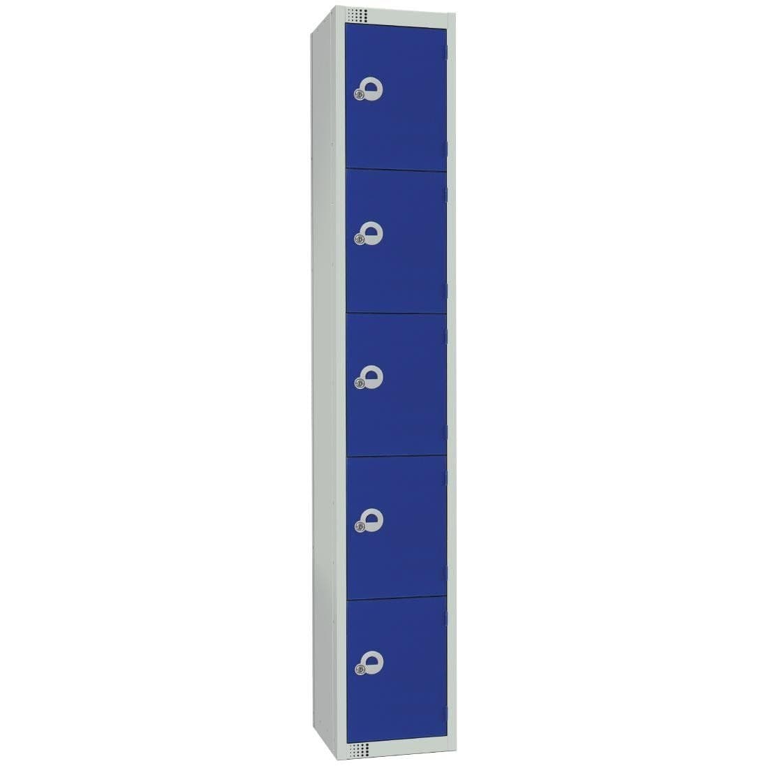 Elite Five Door Padlock Locker with Sloping Top Blue JD Catering Equipment Solutions Ltd