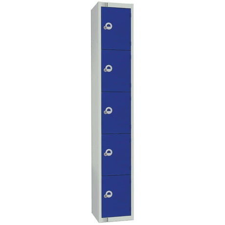 Elite Five Door Padlock Locker with Sloping Top Blue JD Catering Equipment Solutions Ltd