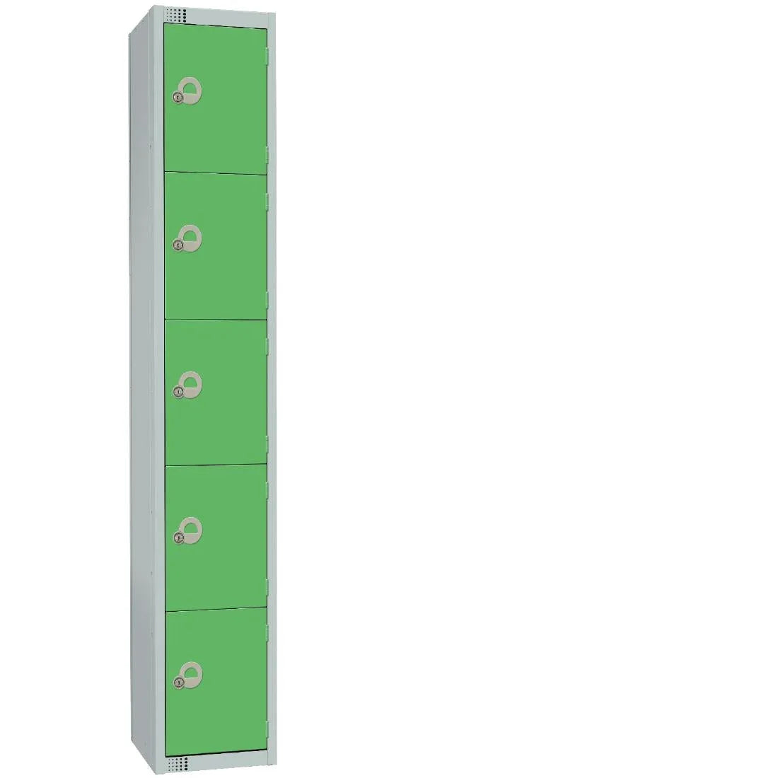 CG614-PS Elite Five Door Padlock Locker with Sloping Top Green - JD Catering Equipment Solutions Ltd