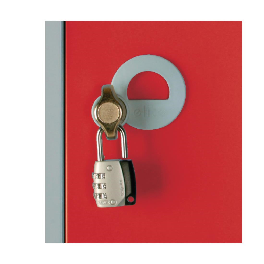 Elite Five Door Padlock Locker with Sloping Top Red JD Catering Equipment Solutions Ltd