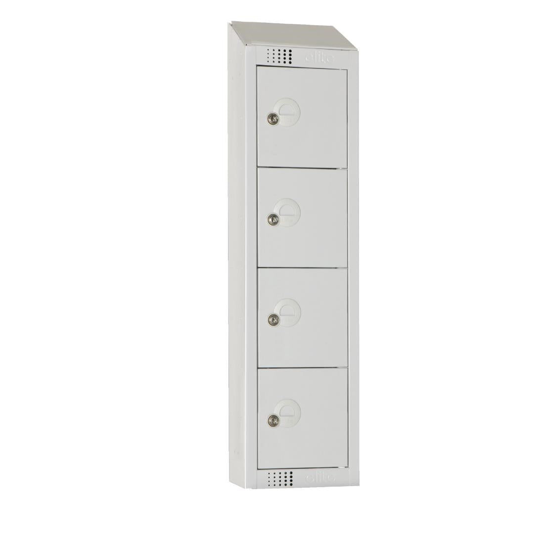 Elite Personal Effects Locker 4 Door Grey Camlock Sloping Top JD Catering Equipment Solutions Ltd