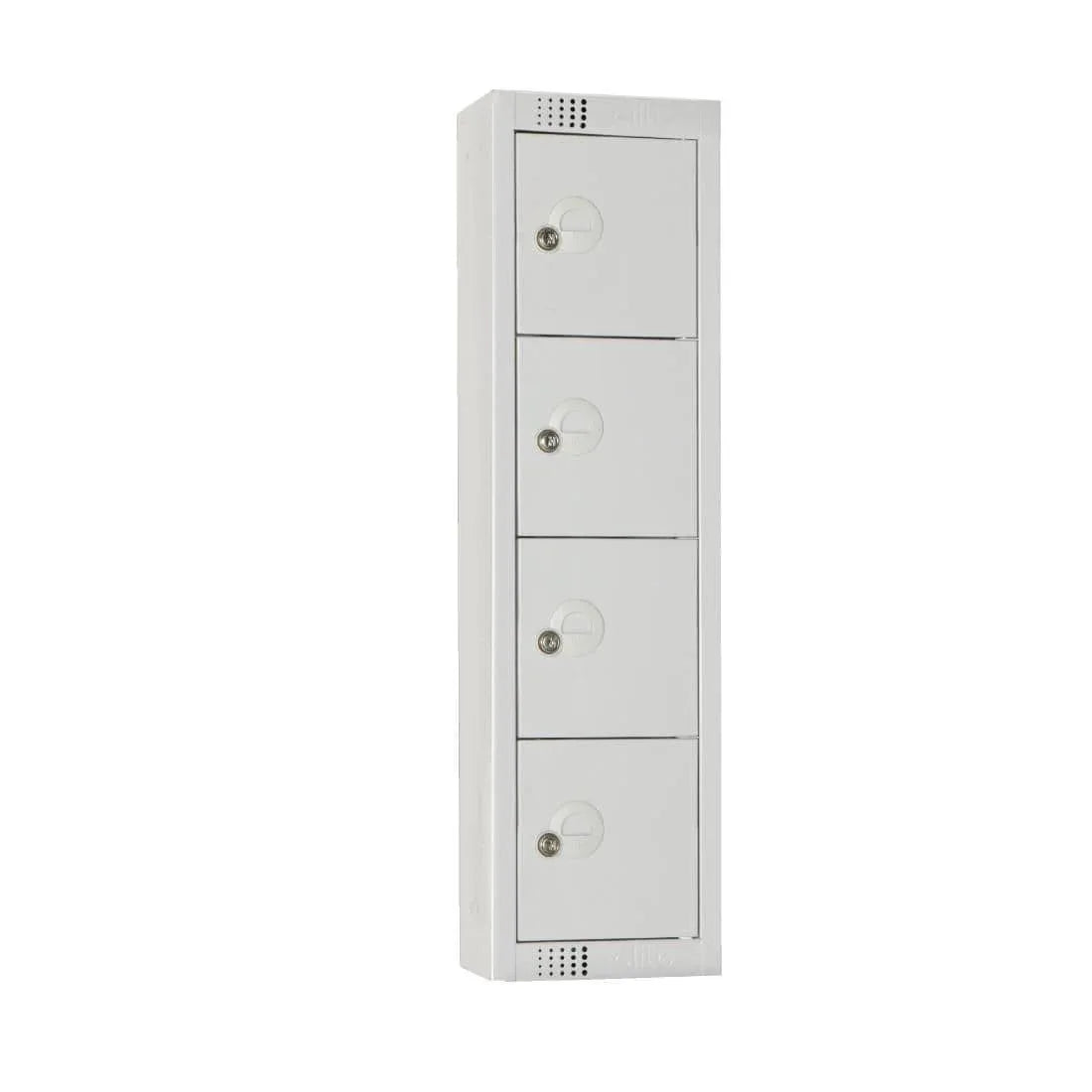 CF753-PS Elite Personal Effects Locker 4 Door Grey Padlock Sloping Top - JD Catering Equipment Solutions Ltd
