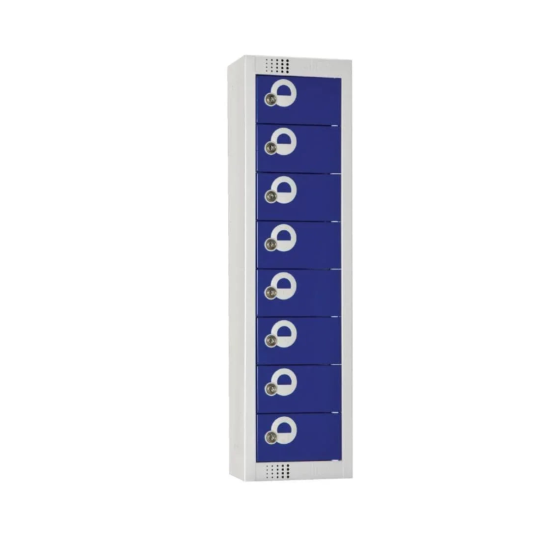 CF752-CS Elite Personal Effects Locker 8 Door Blue Camlock Sloping Top - JD Catering Equipment Solutions Ltd
