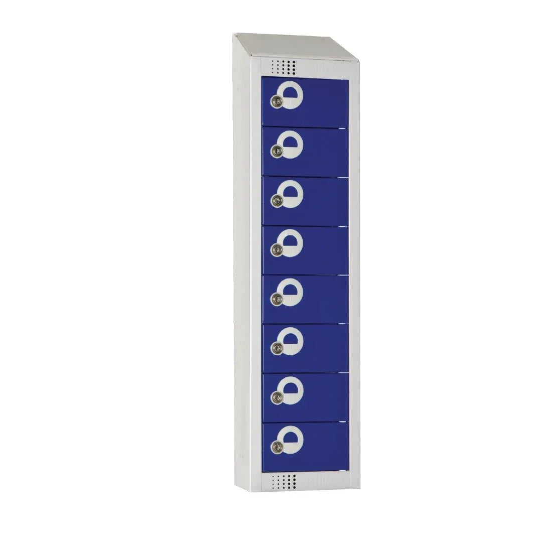 CF752-CS Elite Personal Effects Locker 8 Door Blue Camlock Sloping Top - JD Catering Equipment Solutions Ltd