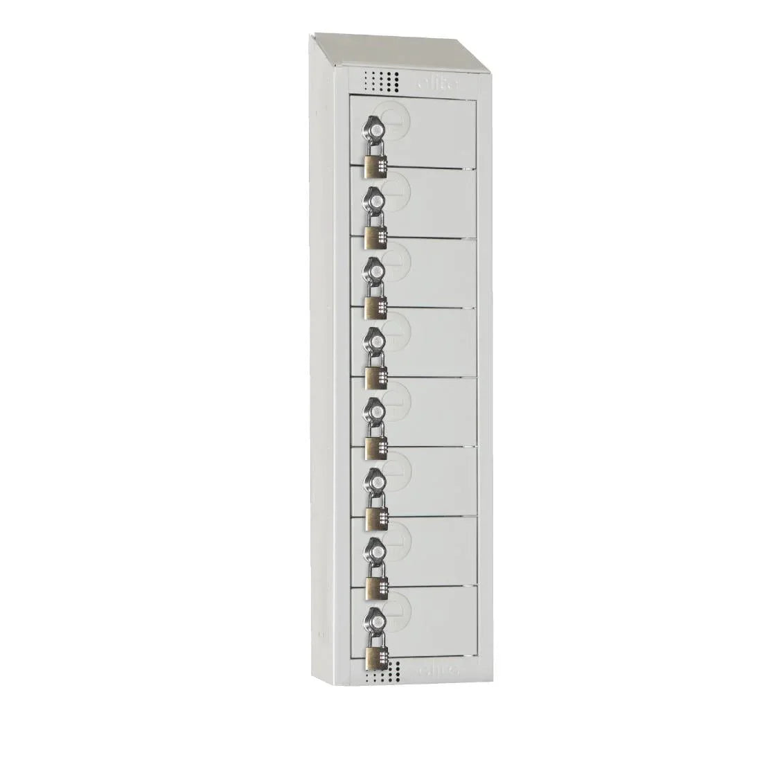 CF754-PS Elite Personal Effects Locker 8 Door Grey Padlock Sloping Top - JD Catering Equipment Solutions Ltd