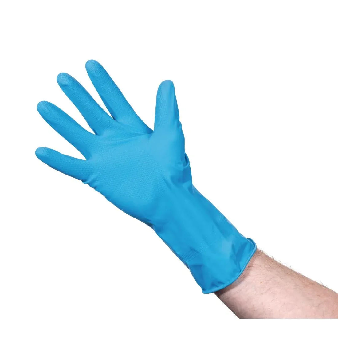F953-M Jantex Household Glove Blue Medium - JD Catering Equipment Solutions Ltd