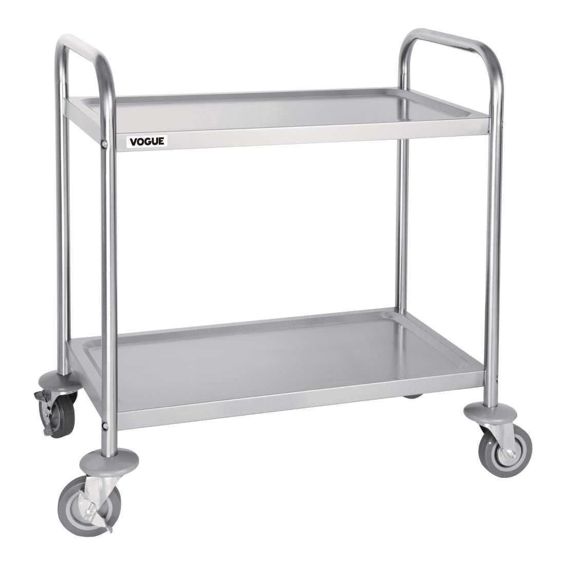 F996 Vogue Stainless Steel 2 Tier Clearing Trolley Small JD Catering Equipment Solutions Ltd