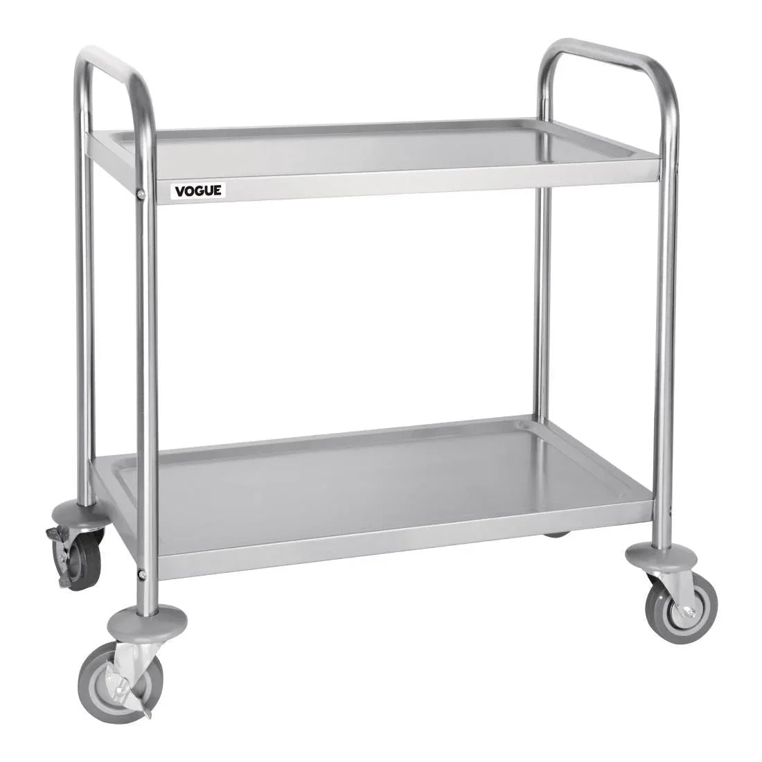F996 Vogue Stainless Steel 2 Tier Clearing Trolley Small - JD Catering Equipment Solutions Ltd