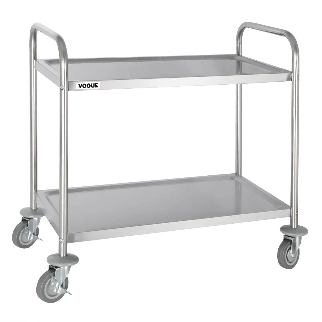 F997 Vogue Stainless Steel 2 Tier Clearing Trolley Medium - JD Catering Equipment Solutions Ltd