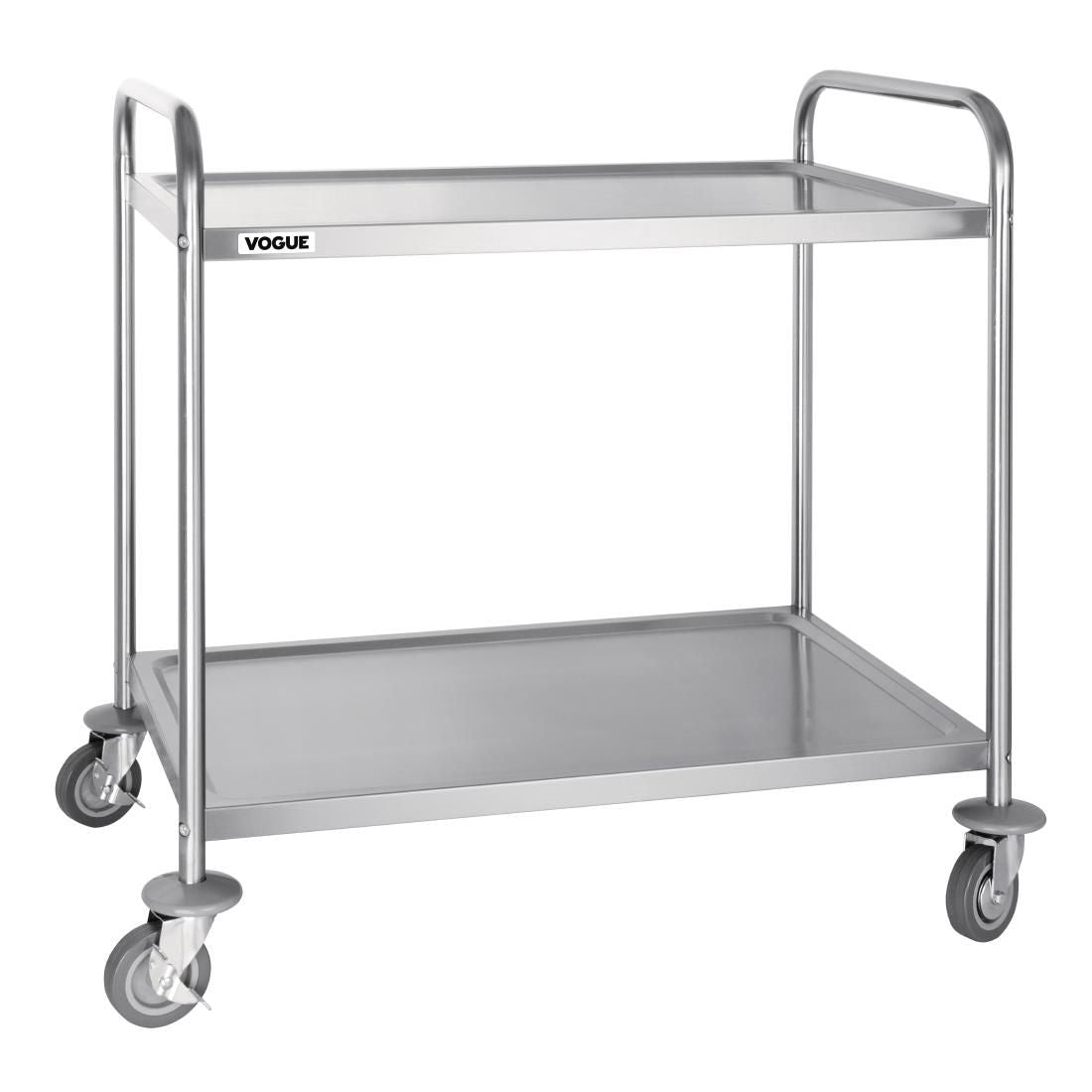 F998 Vogue Stainless Steel 2 Tier Clearing Trolley Large JD Catering Equipment Solutions Ltd