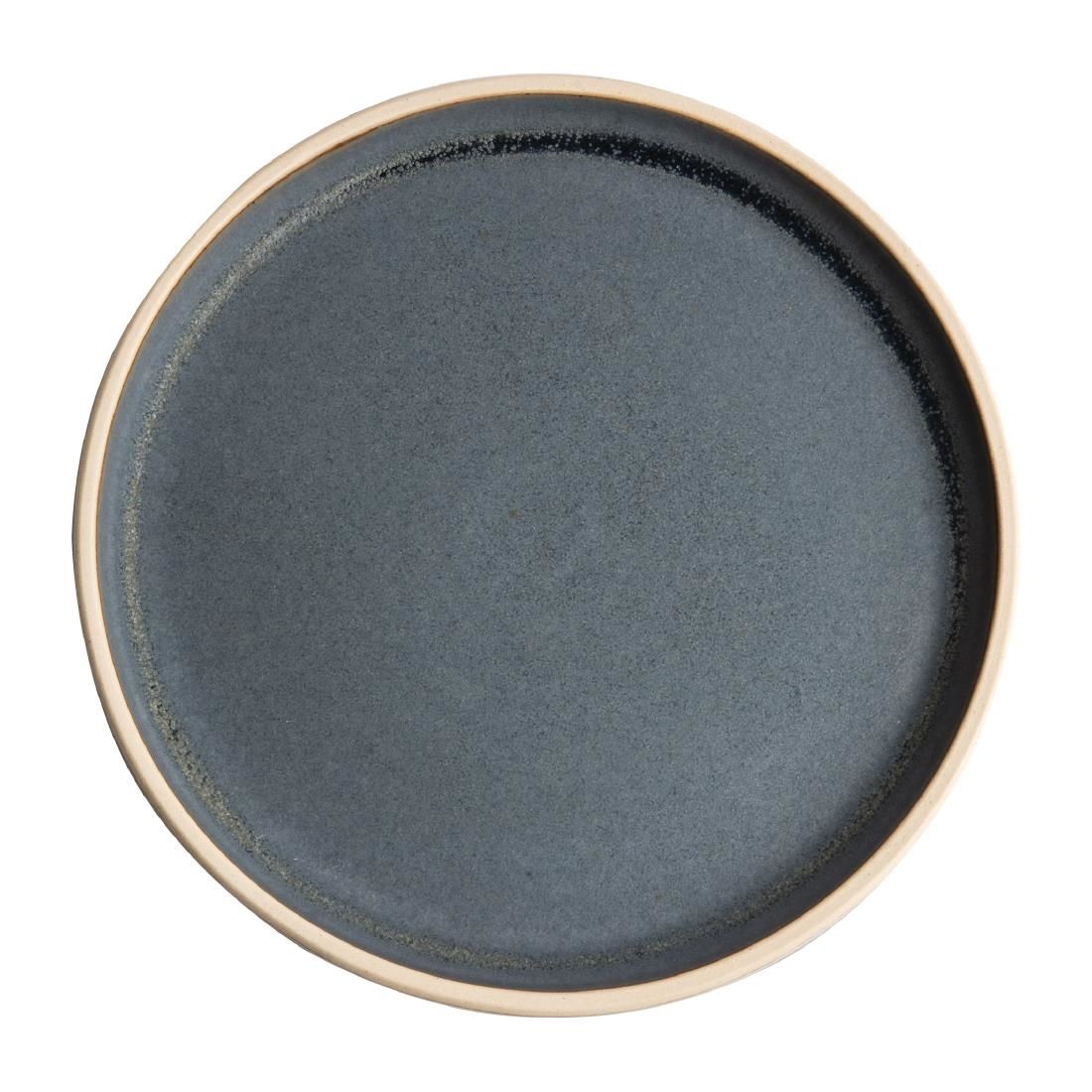 FA301 Olympia Canvas Flat Round Plate Blue Granite 250mm (Pack of 6) JD Catering Equipment Solutions Ltd