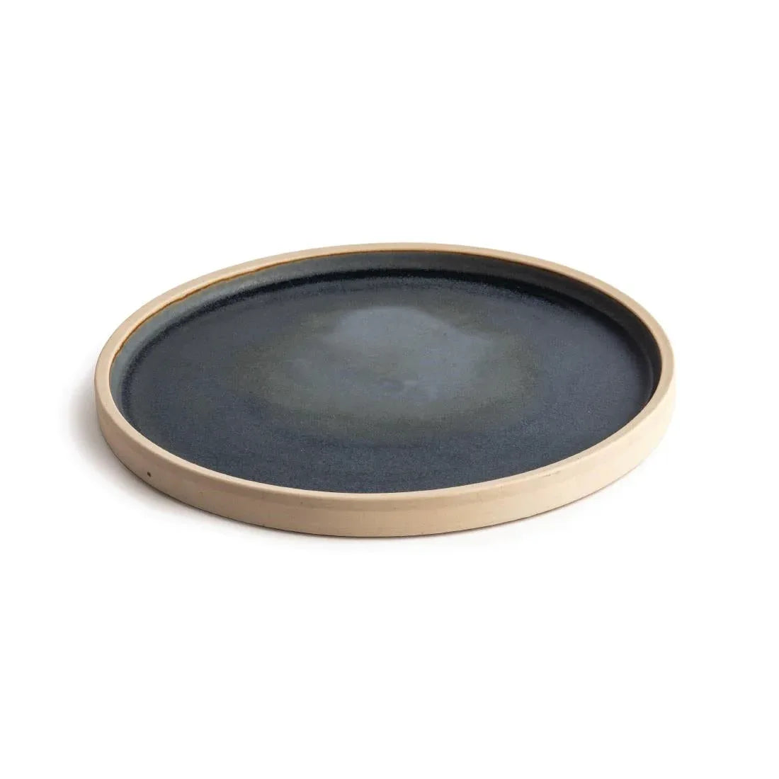 FA301 Olympia Canvas Flat Round Plate Blue Granite 250mm (Pack of 6) JD Catering Equipment Solutions Ltd