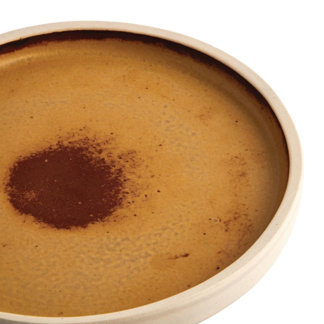 FA307 Olympia Canvas Flat Round Plate Sienna Rust 180mm (Pack of 6) JD Catering Equipment Solutions Ltd