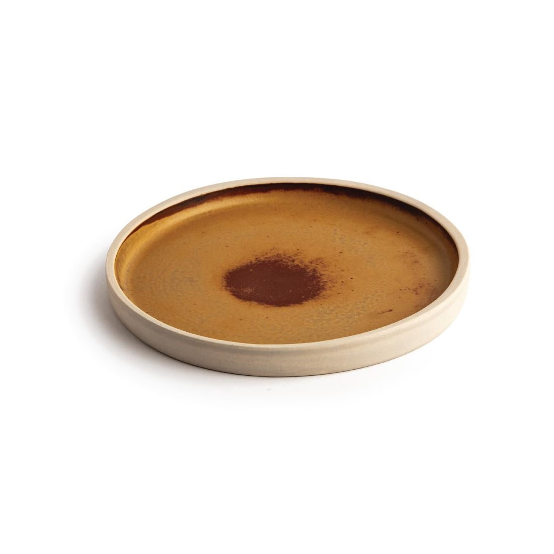 FA307 Olympia Canvas Flat Round Plate Sienna Rust 180mm (Pack of 6) JD Catering Equipment Solutions Ltd