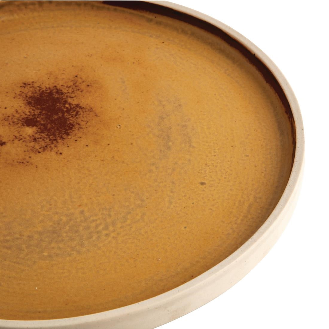 FA308 Olympia Canvas Flat Round Plate Sienna Rust 250mm (Pack of 6) JD Catering Equipment Solutions Ltd