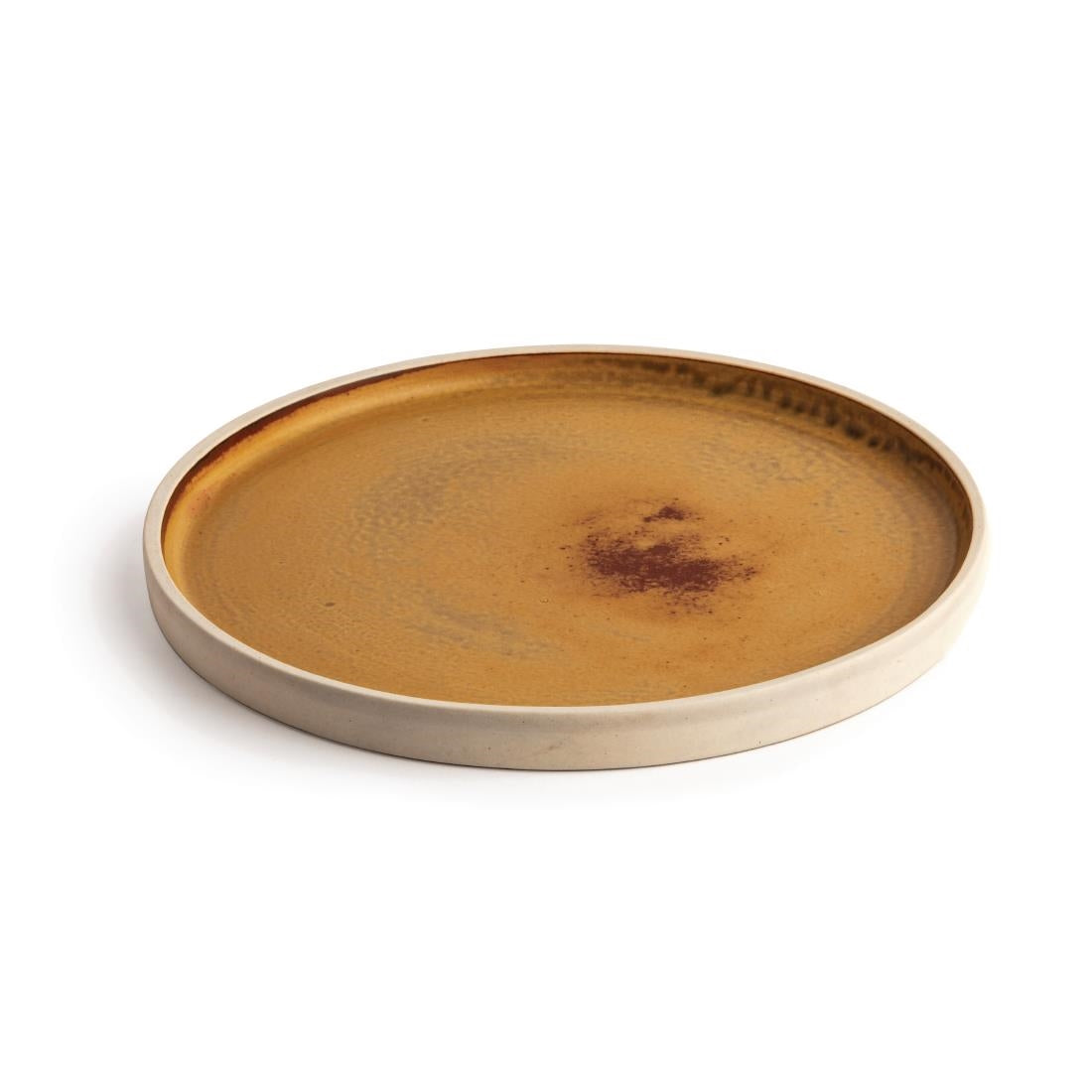 FA308 Olympia Canvas Flat Round Plate Sienna Rust 250mm (Pack of 6) JD Catering Equipment Solutions Ltd