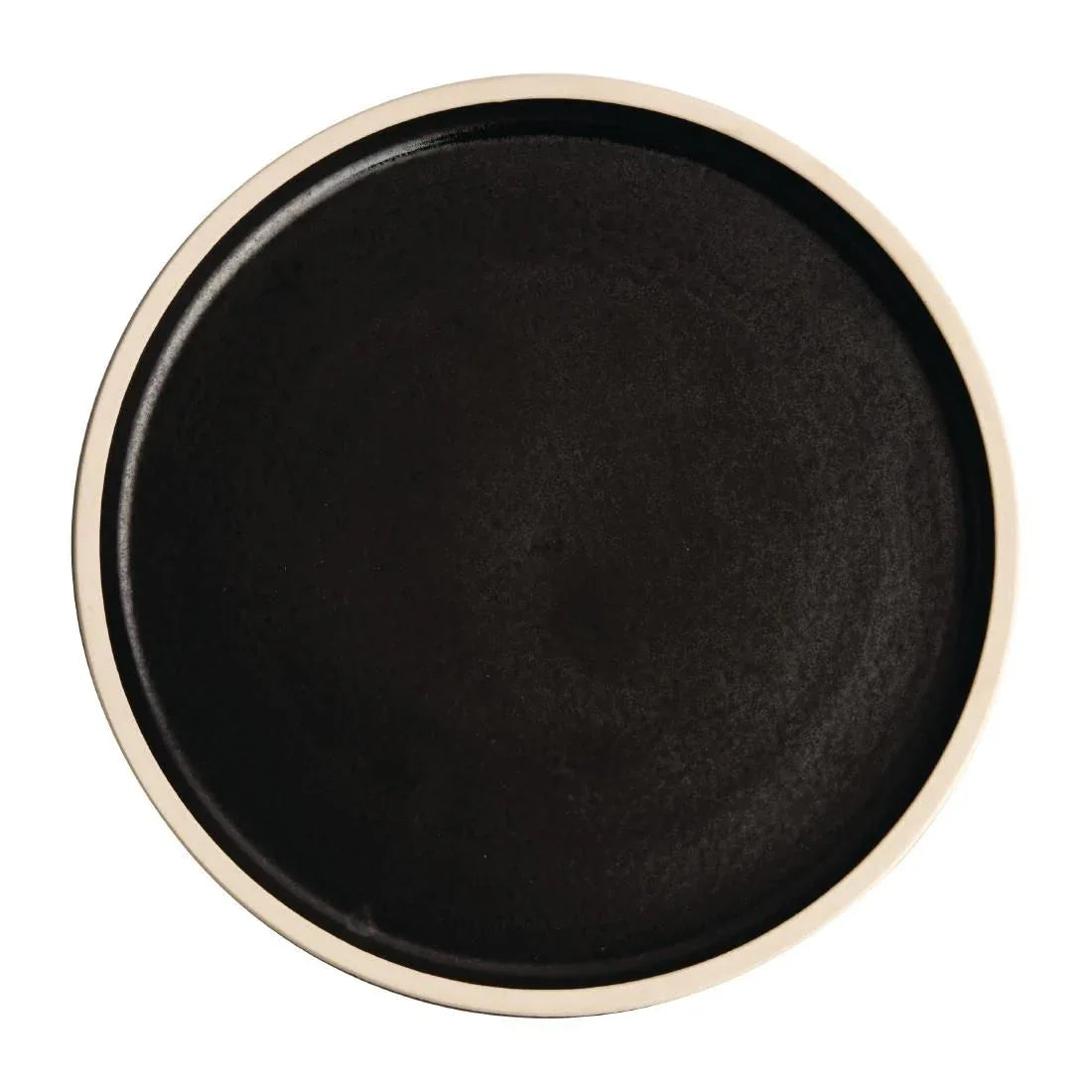 FA315 Olympia Canvas Flat Round Plate Delhi Black 250mm (Pack of 6) - JD Catering Equipment Solutions Ltd