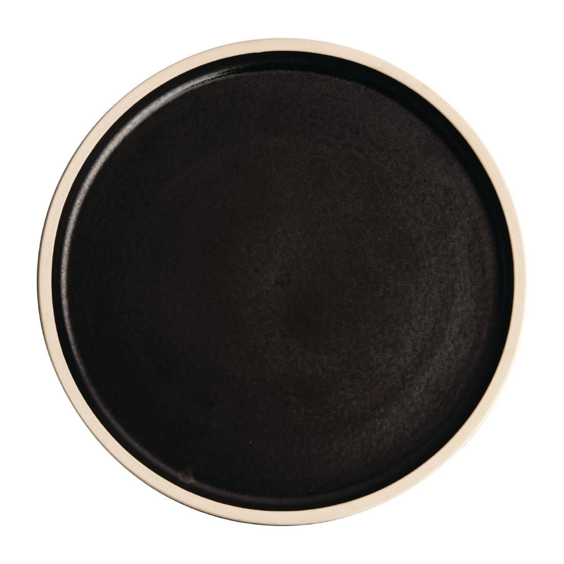 FA315 Olympia Canvas Flat Round Plate Delhi Black 250mm (Pack of 6) JD Catering Equipment Solutions Ltd