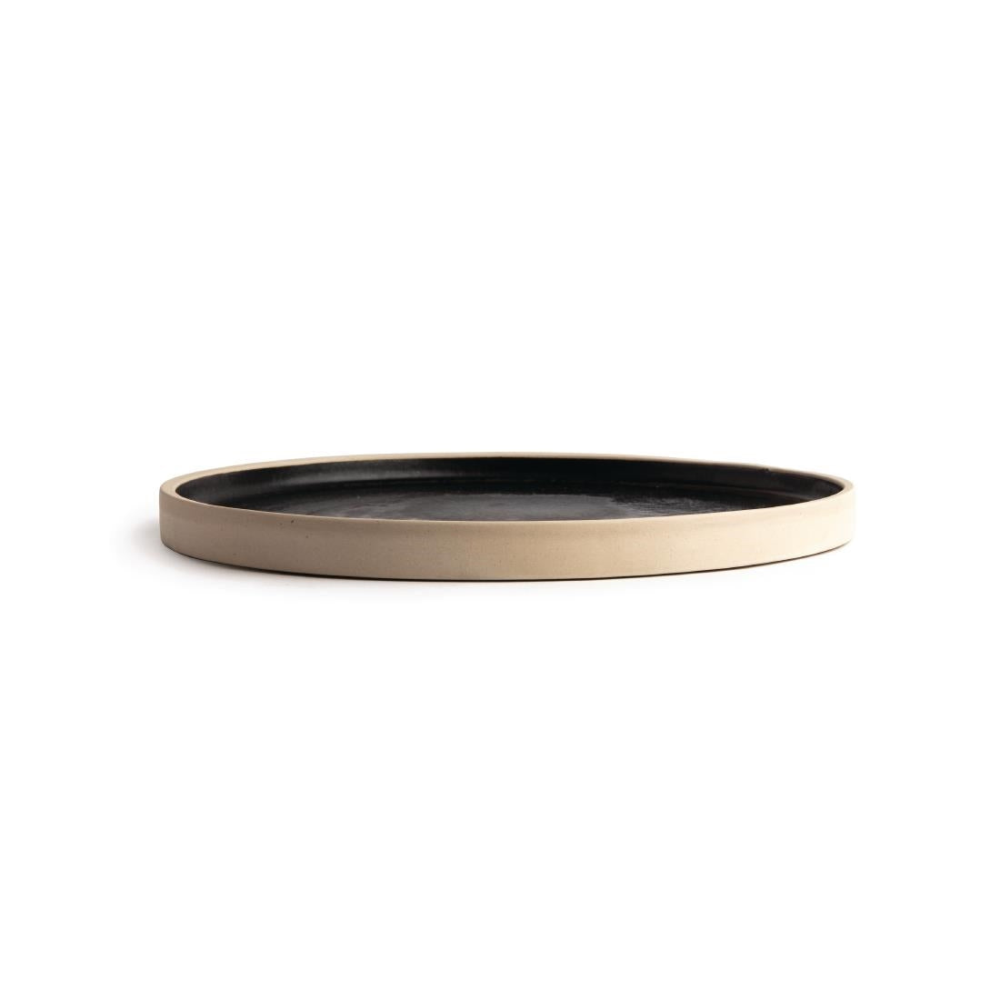 FA315 Olympia Canvas Flat Round Plate Delhi Black 250mm (Pack of 6) JD Catering Equipment Solutions Ltd