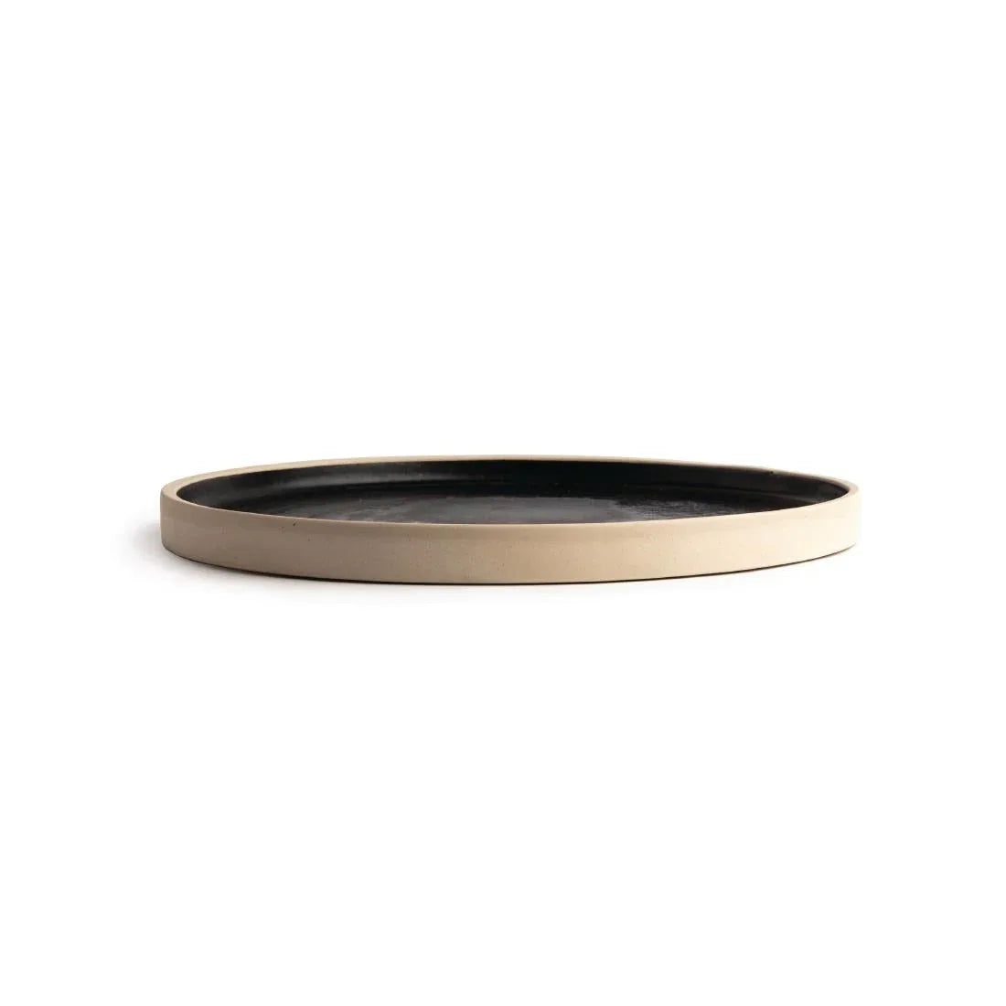 FA315 Olympia Canvas Flat Round Plate Delhi Black 250mm (Pack of 6) - JD Catering Equipment Solutions Ltd